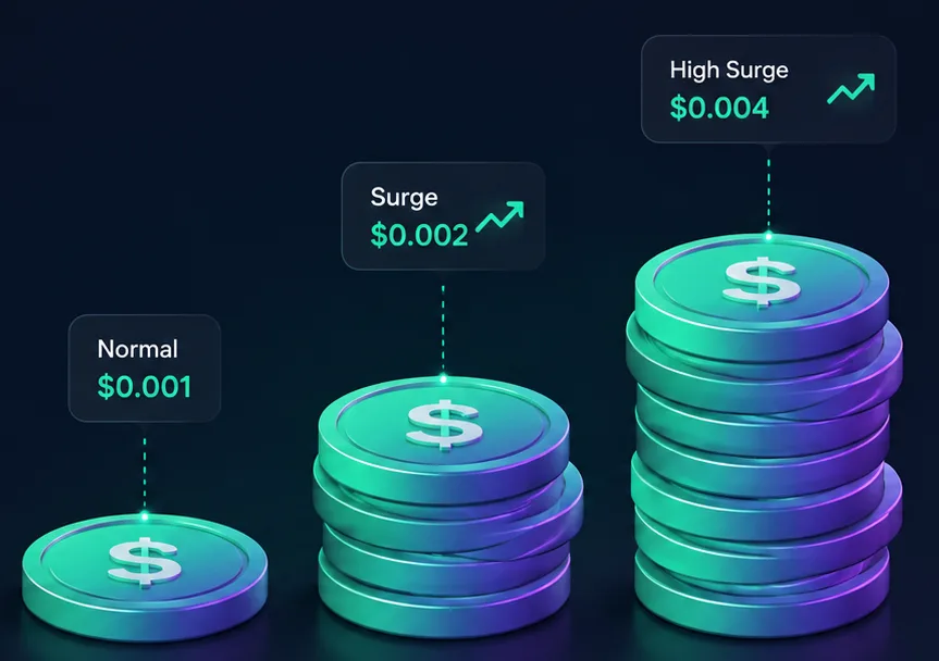 Stacked micro-coins illustration