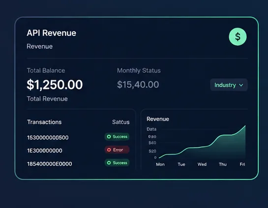 Revenue dashboard screen